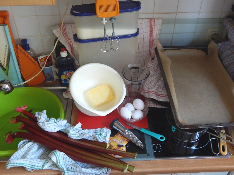 Backen - Kuchen - Schneller Rhababerkuchen - Vorbereitung